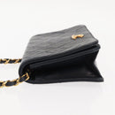 CHANEL Matelasse Chain Shoulder Bag Lamb Skin Navy Gold CC Auth bs29839-4