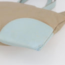 PRADA Tote Bag Canvas Leather Beige Light Blue Auth bs29840-9