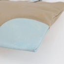 PRADA Tote Bag Canvas Leather Beige Light Blue Auth bs29840-15