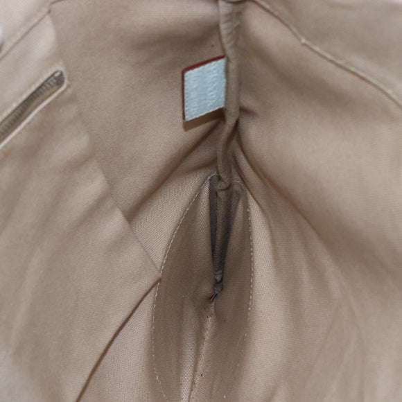 PRADA Tote Bag Canvas Leather Beige Light Blue Auth bs29840