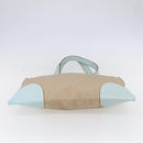 PRADA Tote Bag Canvas Leather Beige Light Blue Auth bs29840-5