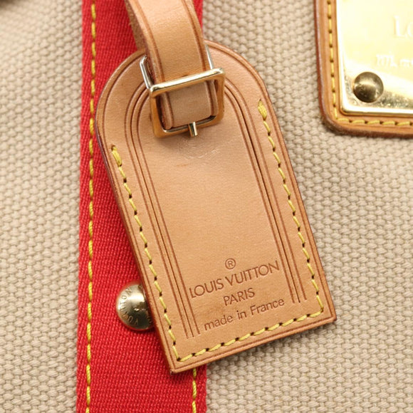 LOUIS VUITTON Antigua Cabas MM Tote Bag Canvas Beige Red M40035 LV Auth bs29841