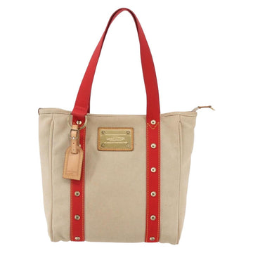 LOUIS VUITTON Antigua Cabas MM Tote Bag Canvas Beige Red M40035 LV Auth bs29841 - 0