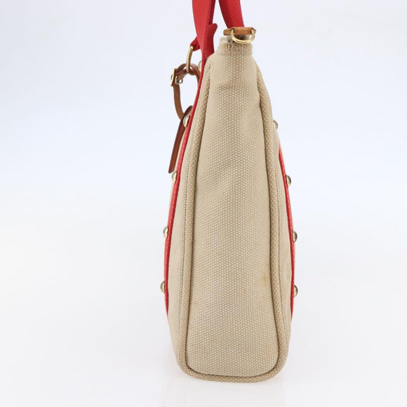 LOUIS VUITTON Antigua Cabas MM Tote Bag Canvas Beige Red M40035 LV Auth bs29841