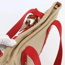LOUIS VUITTON Antigua Cabas MM Tote Bag Canvas Beige Red M40035 LV Auth bs29841-6