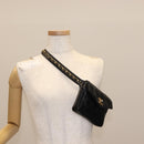 CHANEL Matelasse Waist Bag Lamb Skin Black Gold CC Auth bs29844-23