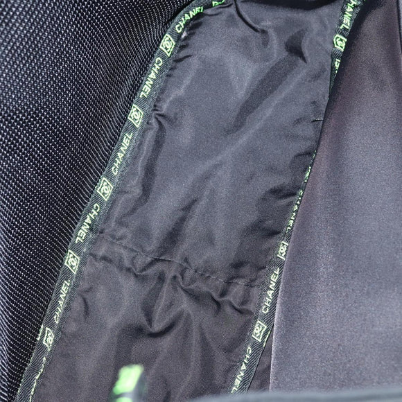 CHANEL Sports Shoulder Bag Nylon Black CC Auth bs29848