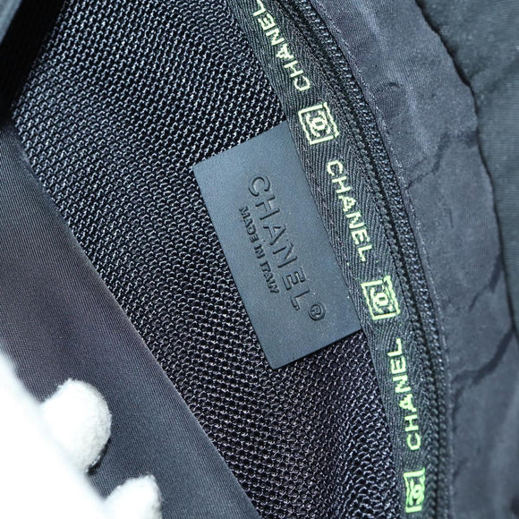 CHANEL Sports Shoulder Bag Nylon Black CC Auth bs29848