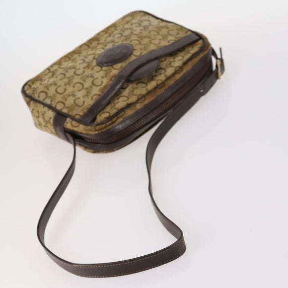 CELINE C Macadam Canvas Shoulder Bag Enamel 3 Set Brown Black beige Auth bs29851