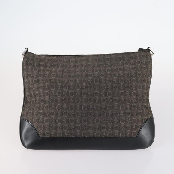 CELINE C Macadam Canvas Shoulder Bag Enamel 3 Set Brown Black beige Auth bs29851