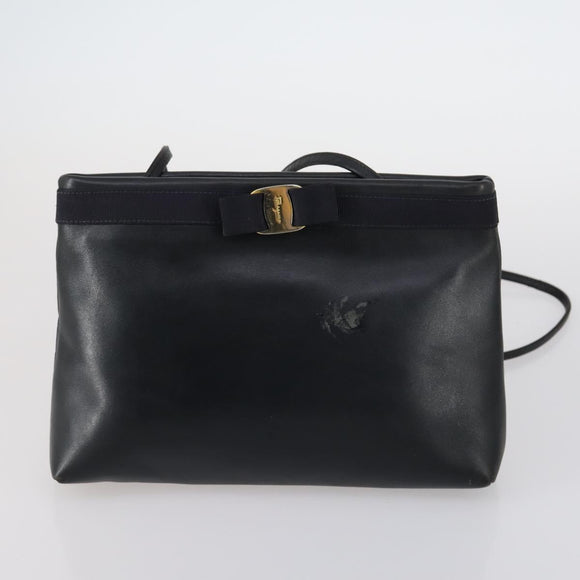 Salvatore Ferragamo Bag Enamel Leather Nylon 5 Set Black Khaki pink Auth bs29853