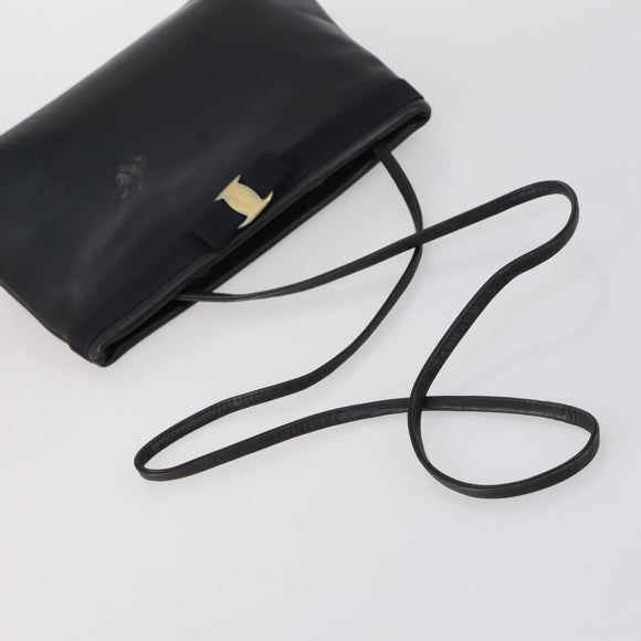 Salvatore Ferragamo Bag Enamel Leather Nylon 5 Set Black Khaki pink Auth bs29853