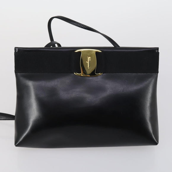 Salvatore Ferragamo Bag Enamel Leather Nylon 5 Set Black Khaki pink Auth bs29853