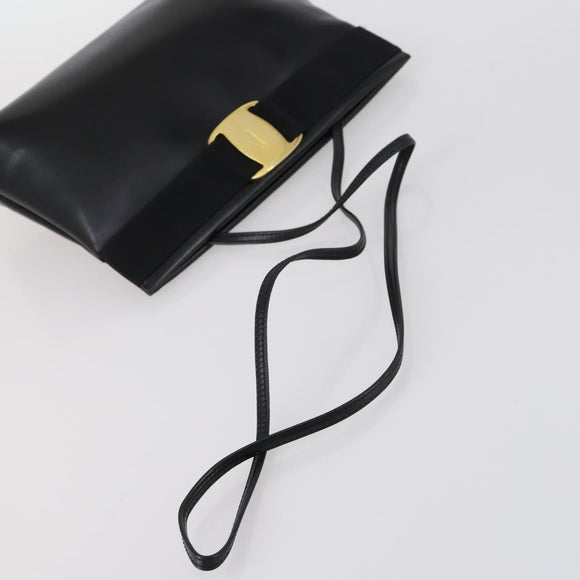 Salvatore Ferragamo Bag Enamel Leather Nylon 5 Set Black Khaki pink Auth bs29853