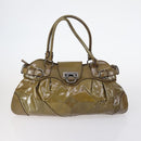 Salvatore Ferragamo Bag Enamel Leather Nylon 5 Set Black Khaki pink Auth bs29853-2