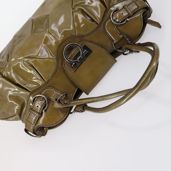 Salvatore Ferragamo Bag Enamel Leather Nylon 5 Set Black Khaki pink Auth bs29853