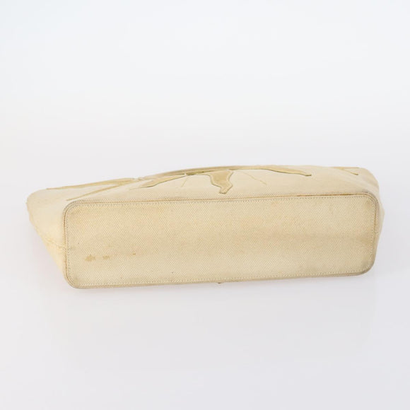 BVLGARI Hand Bag Canvas Enamel 5 Set Green Beige gold Auth bs29854