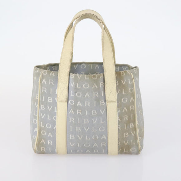 BVLGARI Hand Bag Canvas Enamel 5 Set Green Beige gold Auth bs29854