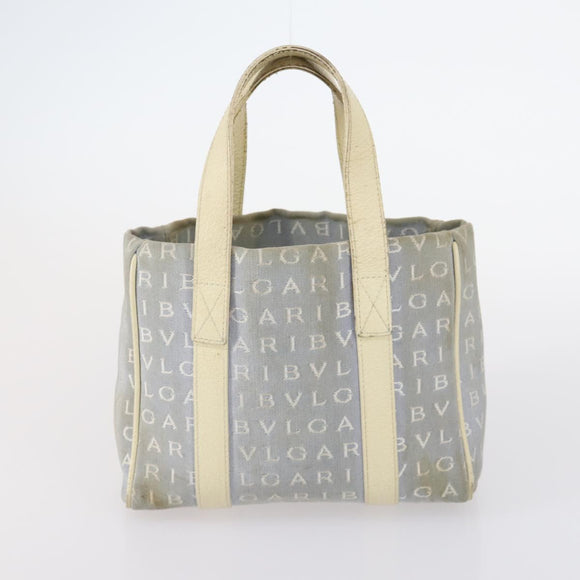 BVLGARI Hand Bag Canvas Enamel 5 Set Green Beige gold Auth bs29854