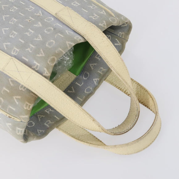 BVLGARI Hand Bag Canvas Enamel 5 Set Green Beige gold Auth bs29854