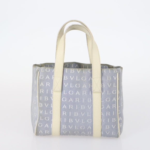 BVLGARI Hand Bag Canvas Enamel 5 Set Green Beige gold Auth bs29854