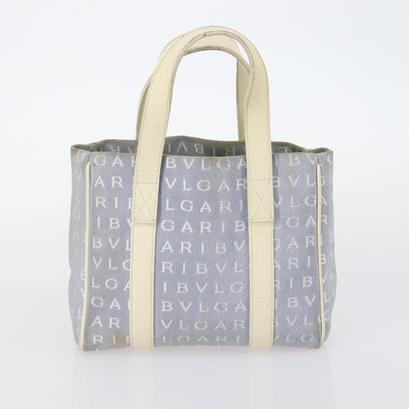 BVLGARI Hand Bag Canvas Enamel 5 Set Green Beige gold Auth bs29854