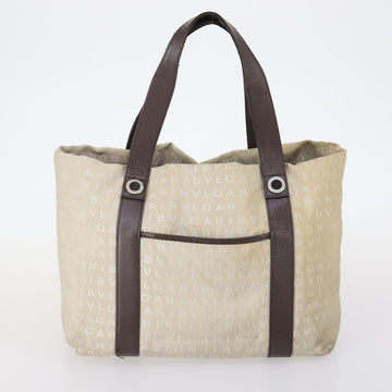 BVLGARI Hand Bag Canvas Enamel 5 Set Green Beige gold Auth bs29854 - 0