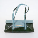 BVLGARI Hand Bag Canvas Enamel 5 Set Green Beige gold Auth bs29854-22