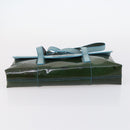 BVLGARI Hand Bag Canvas Enamel 5 Set Green Beige gold Auth bs29854-25