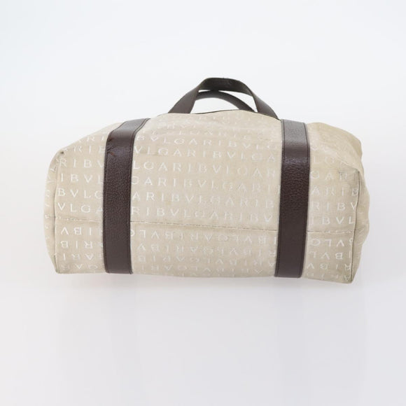 BVLGARI Hand Bag Canvas Enamel 5 Set Green Beige gold Auth bs29854