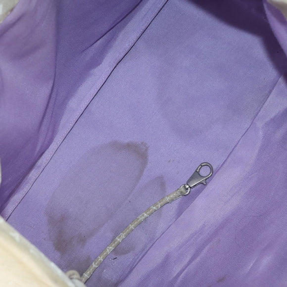 BVLGARI Hand Bag Canvas Enamel 5 Set Green Beige gold Auth bs29854