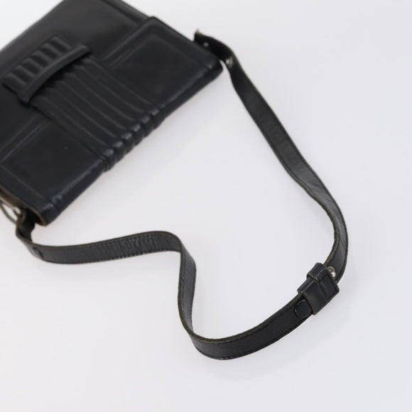 SAINT LAURENT Hand Bag Leather nylon 5 Set Silver Black Ivory Auth bs29856