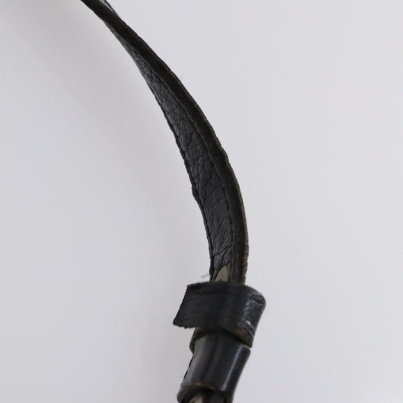 SAINT LAURENT Hand Bag Leather nylon 5 Set Silver Black Ivory Auth bs29856