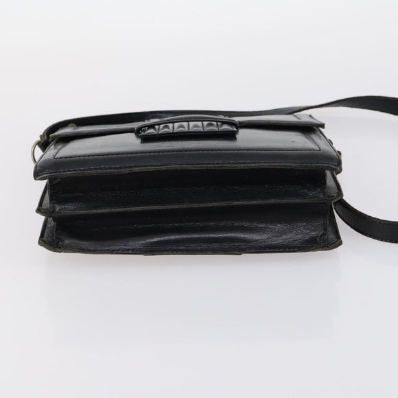 SAINT LAURENT Hand Bag Leather nylon 5 Set Silver Black Ivory Auth bs29856