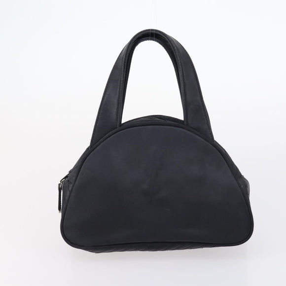 SAINT LAURENT Hand Bag Leather nylon 5 Set Silver Black Ivory Auth bs29856