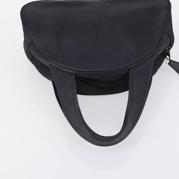 SAINT LAURENT Hand Bag Leather nylon 5 Set Silver Black Ivory Auth bs29856