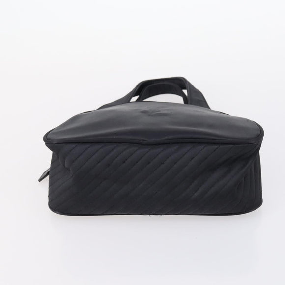 SAINT LAURENT Hand Bag Leather nylon 5 Set Silver Black Ivory Auth bs29856