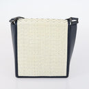 SAINT LAURENT Hand Bag Leather nylon 5 Set Silver Black Ivory Auth bs29856-22