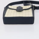 SAINT LAURENT Hand Bag Leather nylon 5 Set Silver Black Ivory Auth bs29856-25