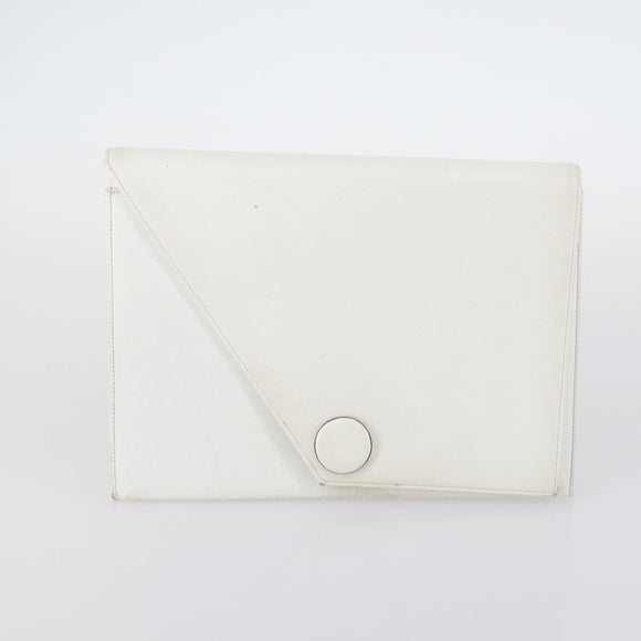 SAINT LAURENT Hand Bag Leather nylon 5 Set Silver Black Ivory Auth bs29856