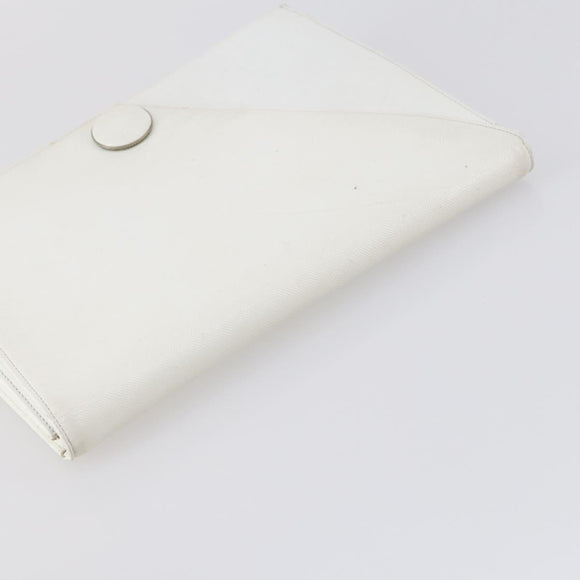 SAINT LAURENT Hand Bag Leather nylon 5 Set Silver Black Ivory Auth bs29856