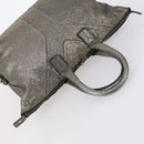 SAINT LAURENT Hand Bag Leather nylon 5 Set Silver Black Ivory Auth bs29856-4