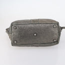 SAINT LAURENT Hand Bag Leather nylon 5 Set Silver Black Ivory Auth bs29856-7