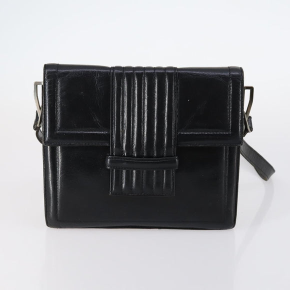 SAINT LAURENT Hand Bag Leather nylon 5 Set Silver Black Ivory Auth bs29856