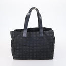 CHANEL Hand Bag Leather Nylon 5 Set Black Navy CC Auth bs29857-14