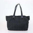 CHANEL Hand Bag Leather Nylon 5 Set Black Navy CC Auth bs29857-20