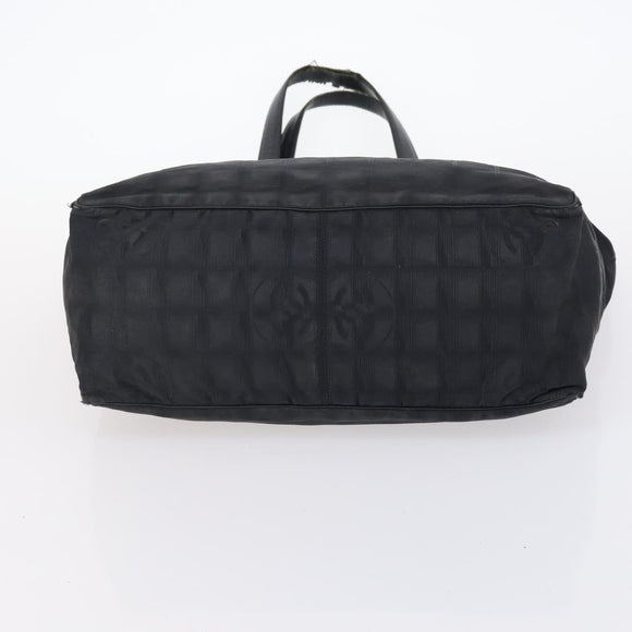 CHANEL Hand Bag Leather Nylon 5 Set Black Navy CC Auth bs29857