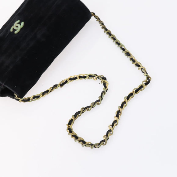 CHANEL Hand Bag Leather Nylon 5 Set Black Navy CC Auth bs29857