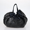 CHANEL Hand Bag Leather Nylon 5 Set Black Navy CC Auth bs29857-2