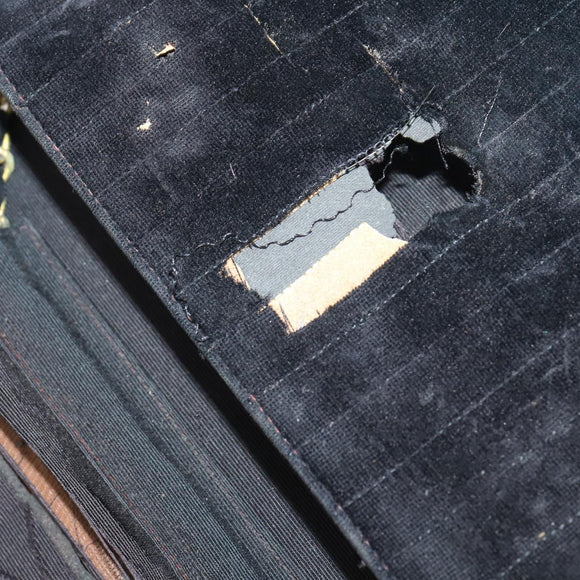 CHANEL Hand Bag Leather Nylon 5 Set Black Navy CC Auth bs29857